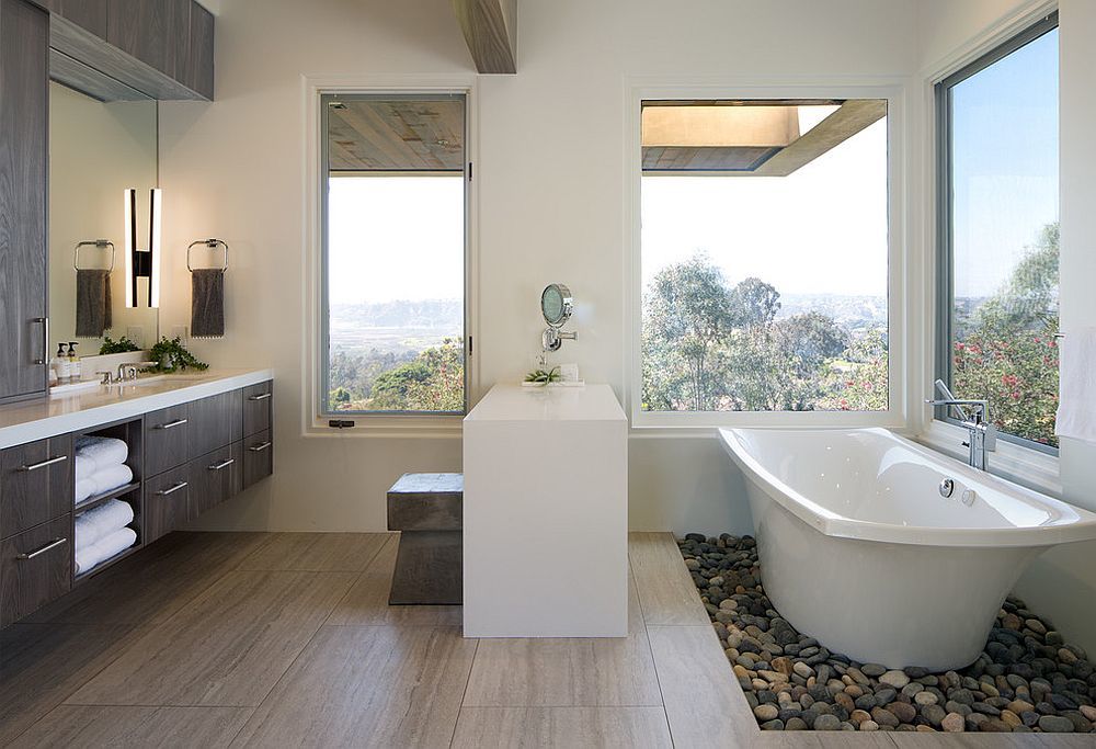 Nội thất phòng tắm đẹp hiện đại nhưng phong cách thiết kế mộc mạc mang nét đẹp tinh tế nhất