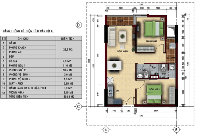 Thiết kế mẫu căn hộ điển hình dự án Nhà ở xã hội Felix Homes