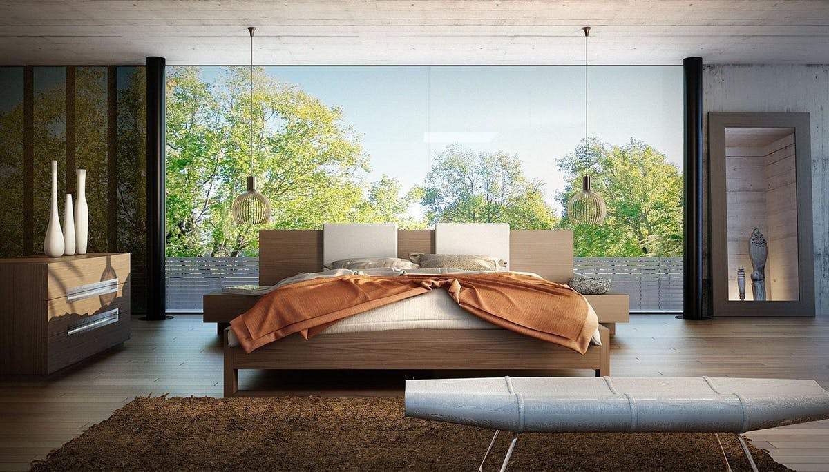 Giường ngủ thường được lựa chọn từ chất liệu gỗ, tre gần gũi với tự nhiên