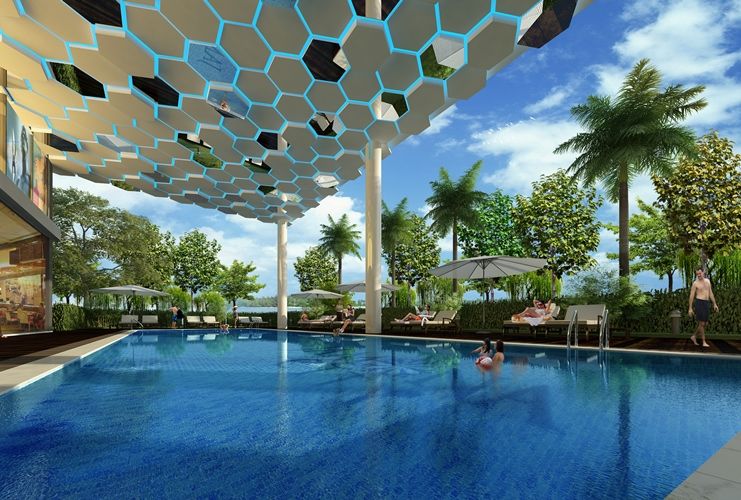 Hồ bơi của dự án Chung cư Luxury Home