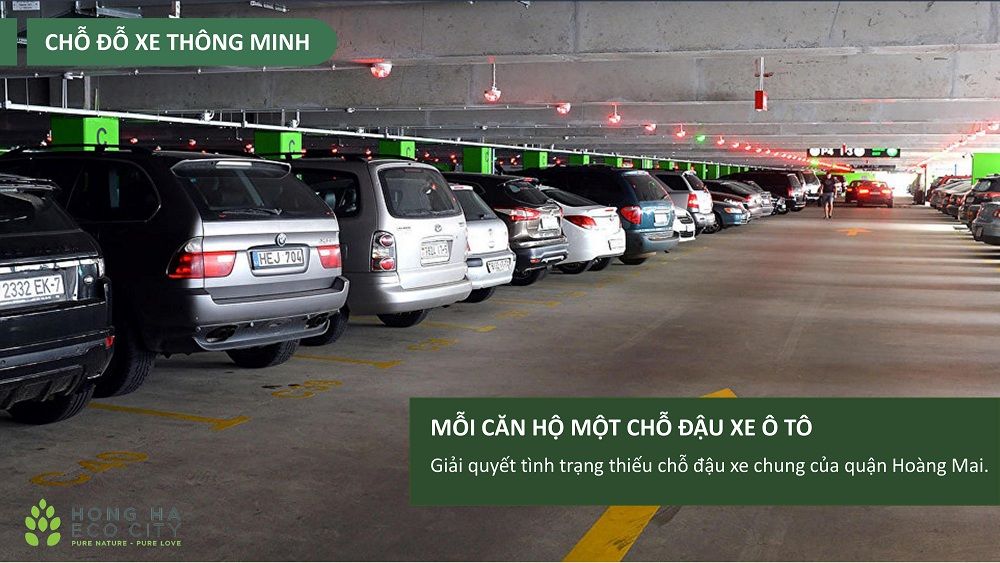Khu để xe rộng rãi an ninh tại Hồng Hà Eco City
