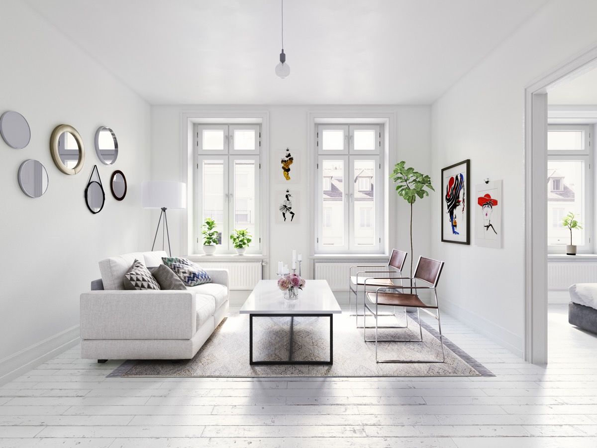 Phòng khách với thiết kế hiện đại trong kiến trúc minimalism