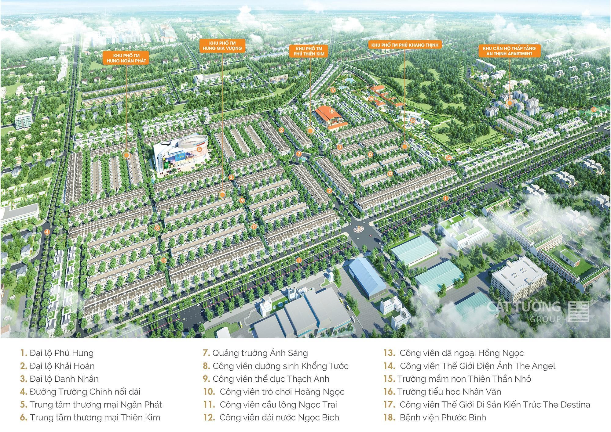 Phối cảnh dự án Khu đô thị phức hợp - cảnh quan Cát Tường Phú Hưng