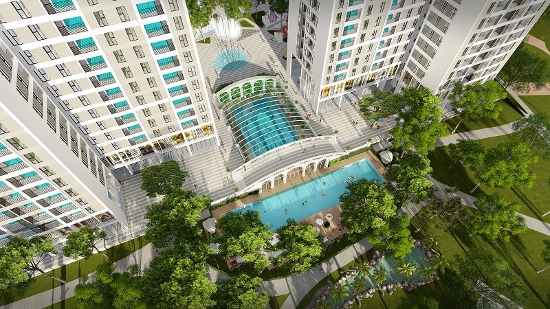 Phối cảnh khu chung cư dự án Hồng Hà Eco City