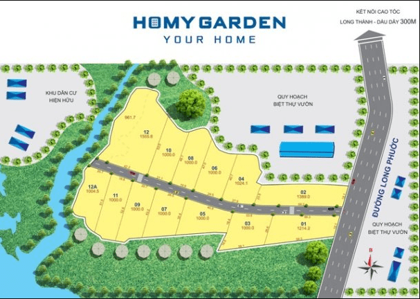 Phối cảnh mặt bằng dự án Homy Garden