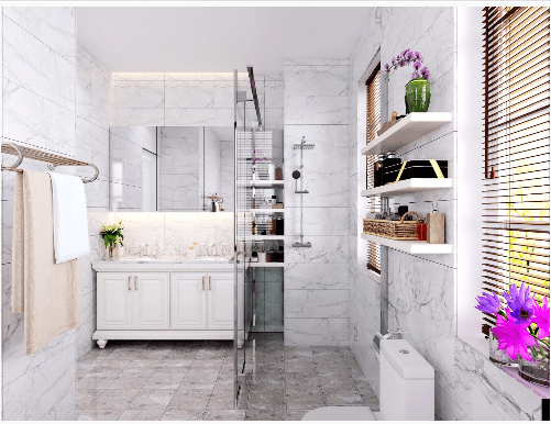 Phòng tắm căn hộ Mon Rosalia được thiết kế đầy tinh tế
