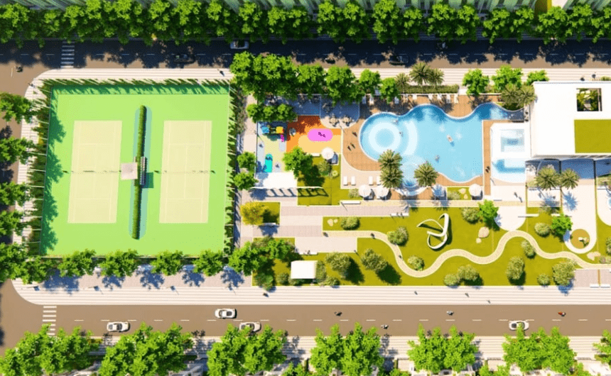 Sân Tennis tại dự án The Crown Villas Thái Nguyên