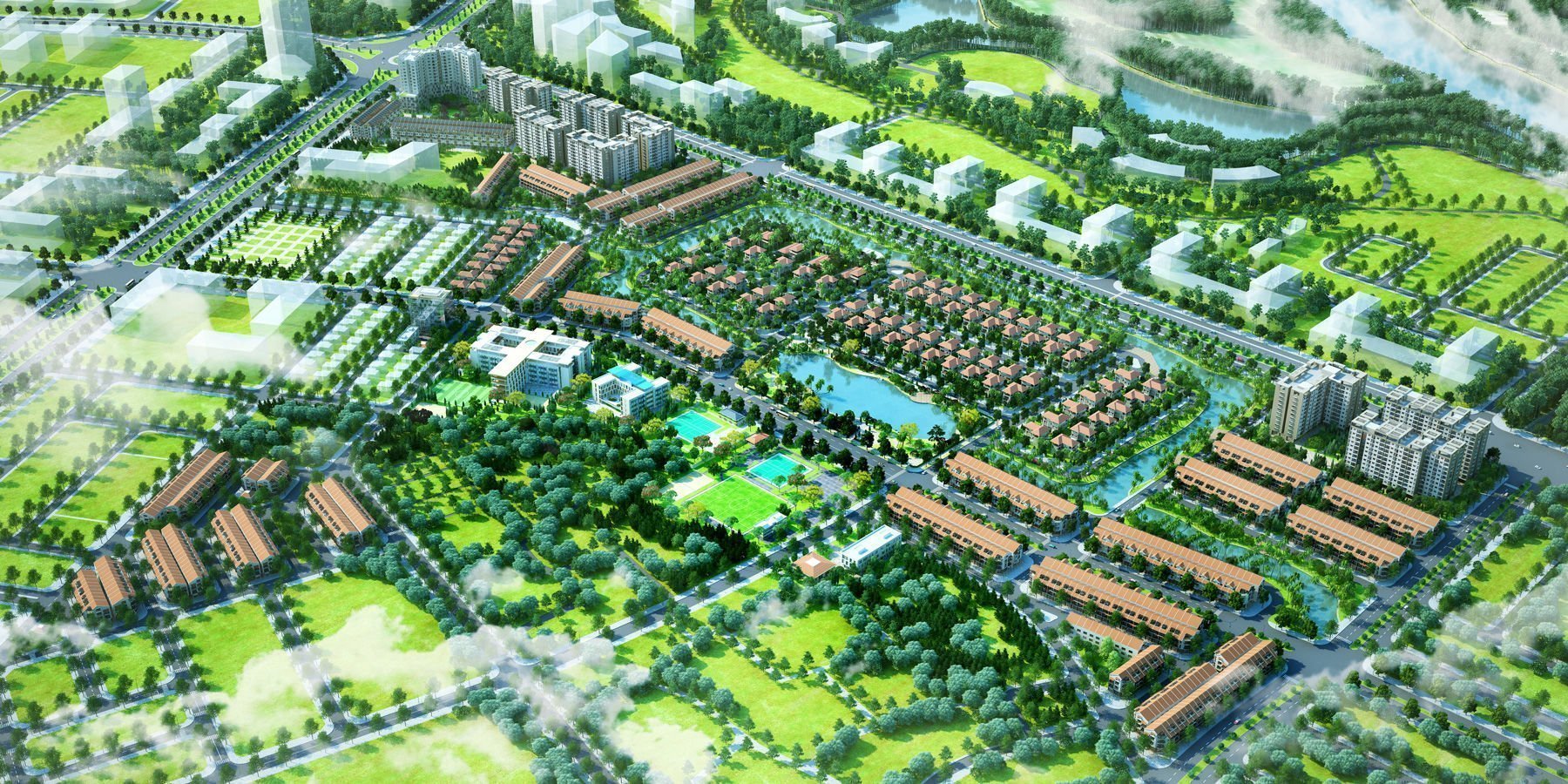 Thiết kế mảng xanh bao trùm dự án Đông Hải 