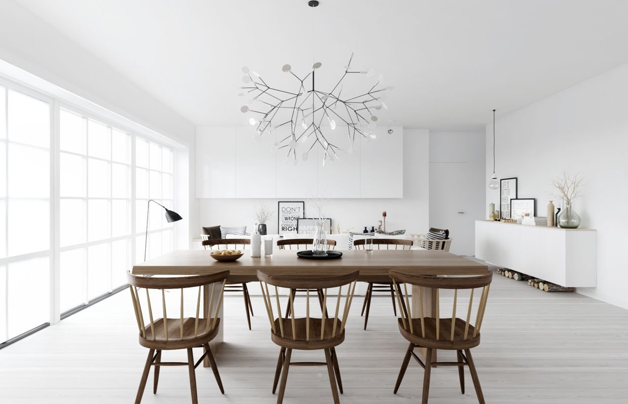 Thiết kế nội thất Bắc Âu đơn giản, hiểu quả nhưng vẫn mang không gian bếp ăn ấm áp bên gia đình
