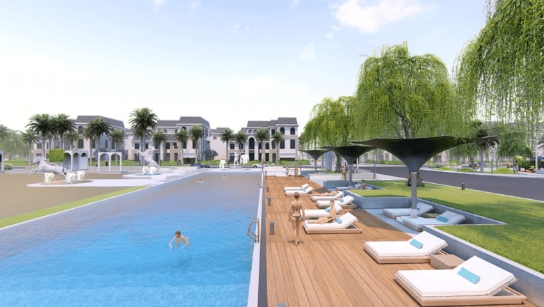 Tiện ích bể bơi tại Khu đô thị The Crown Villas Thái Nguyên