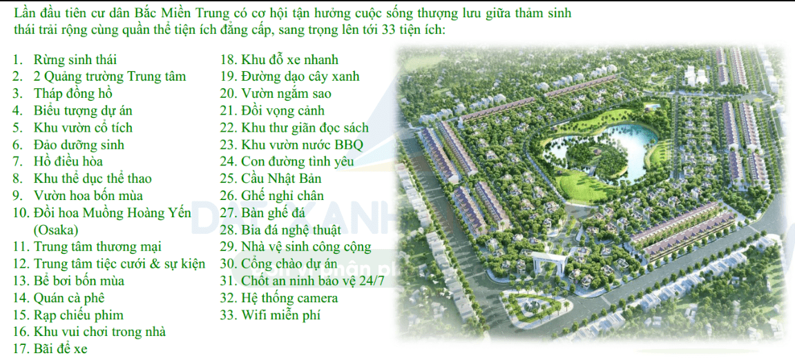 Tiện ích dự án Khu đô thị Xuân An Green Park