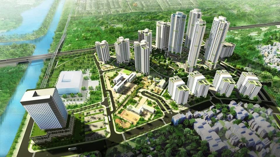 Toàn cảnh dự án Khu đô thị Hồng Hà Eco City từ trên cao