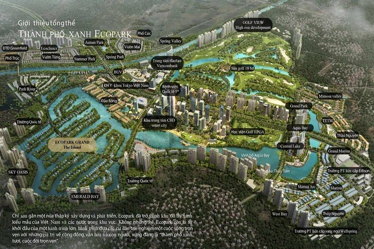 Mặt bằng tổng thể dự án Ecopark Grand The Island