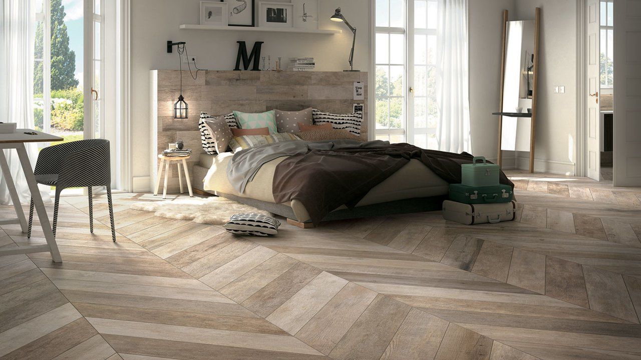 Mẫu sàn gỗ hiện đại với màu sắc đẹp, vân gỗ độc đáo này rất phù hợp với mọi phong cách