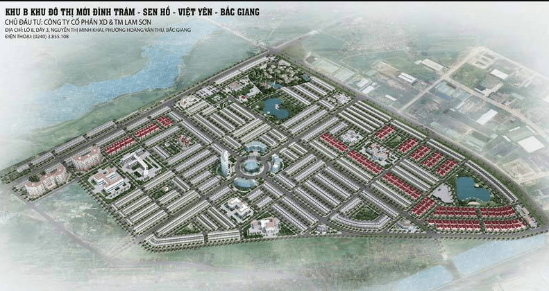 Phối cảnh tổng thể dự án Khu đô thị mới Đình Trám Sen Hồ