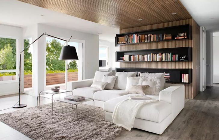 Phòng khách với trần gỗ trang trí đơn giản mà đẹp ai cũng ước ao