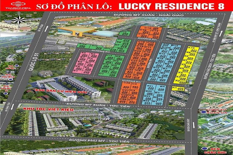 Sơ đồ phân lô dự án Lucky Residence 8