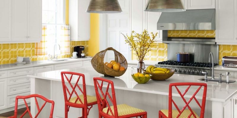 Trang trí phòng bếp đón Tết với nhiều màu sắc rực rỡ để đón sắc xuân