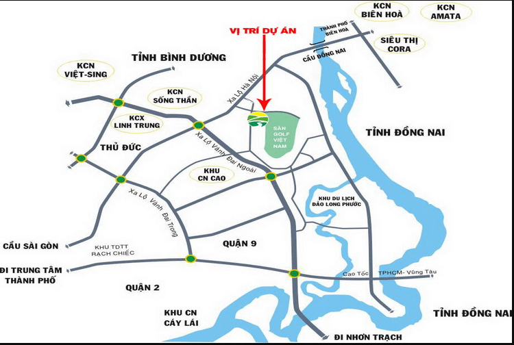 Vị trí thuận lợi Khu biệt thự Thảo Nguyên Sài Gòn Quận 9