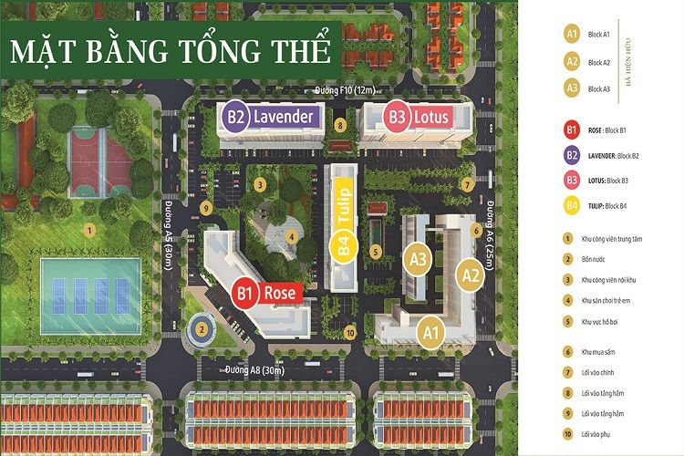 Mặt bằng dự án căn hộ Green Town Bình Tân