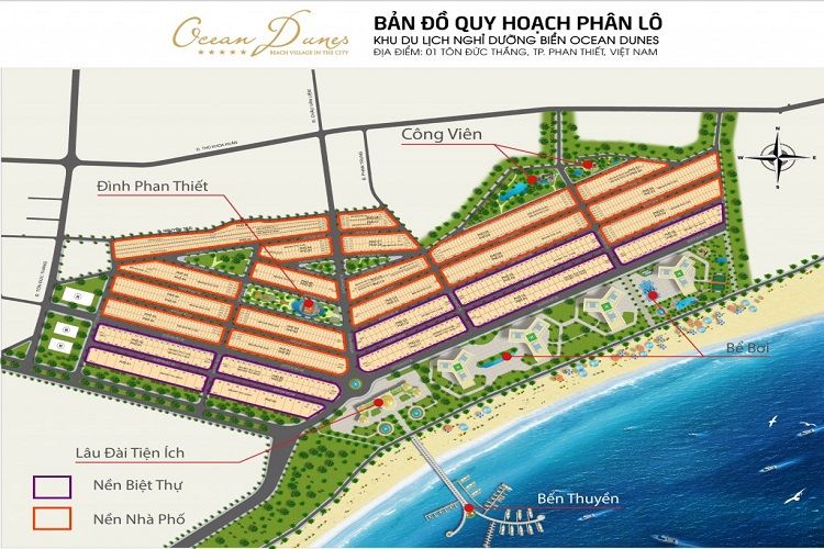 Mặt bằng phân lô dự án khu đô thị Ocean Dunes Phan Thiết