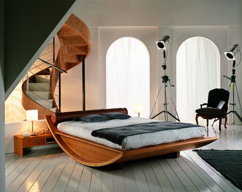 Mẫu giường ngủ phong cách cổ điển với kiểu dáng như một chiếc bập bênh