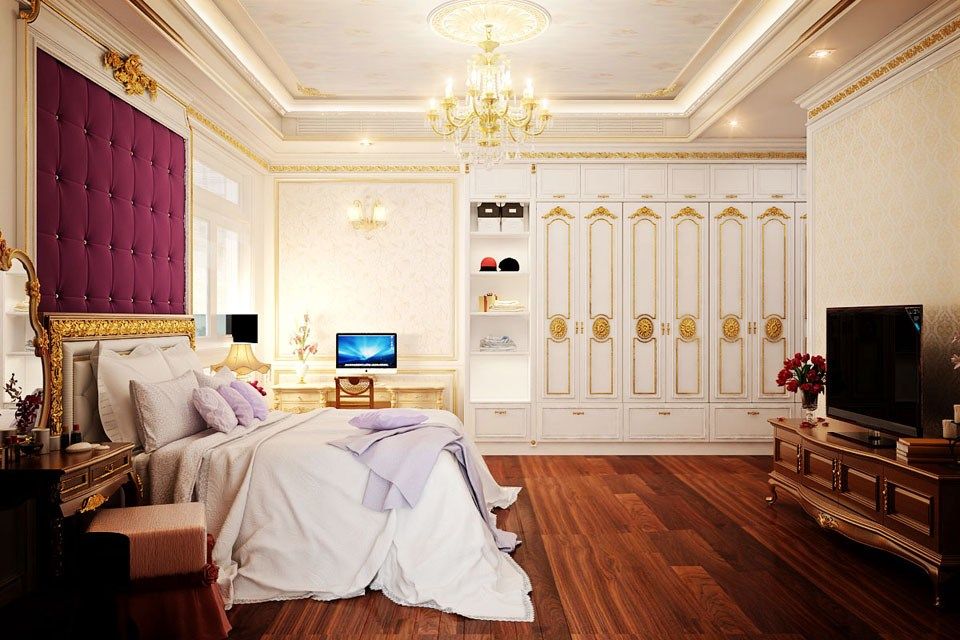 Mẫu thiết kế phòng ngủ đẹp phong cách cổ điển châu Âu sang trọng mang nét đẹp rất riêng