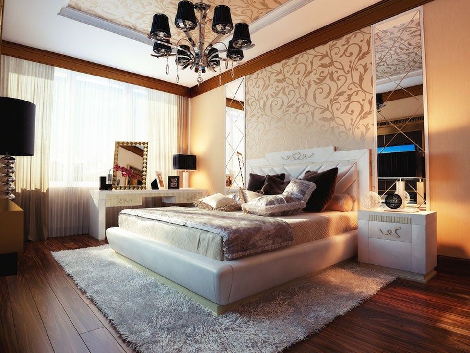 Mẫu thiết kế phòng ngủ tân cổ điển này không chỉ ấm áp mà còn vô cùng quyến rũ, tươi vui