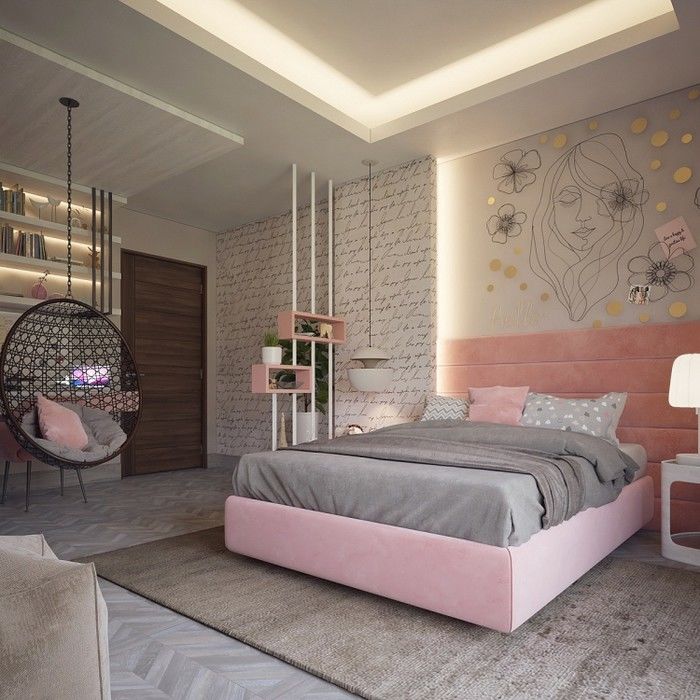 Một kiểu phòng ngủ đơn giản cho nữ đẹp ấn tượng cho cô nàng thích sự mộng mơ