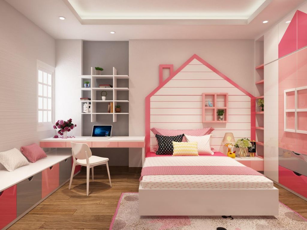 Phòng ngủ kiểu Hàn Quốc ấn tượng cho trẻ em yêu thích sự dễ thương