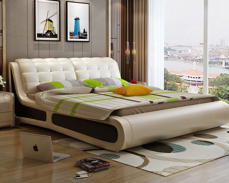 Thiết kế giường bọc nệm da được nhiều người thích bởi sự thoải mái