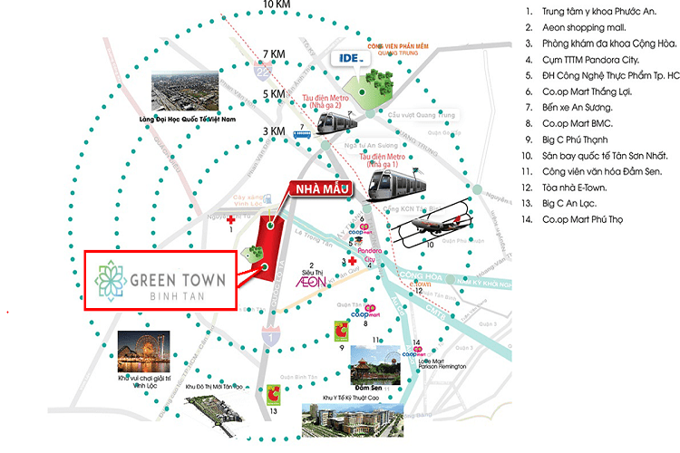 Tiện ích ngoại khu dự án căn hộ Green Town Bình Tân