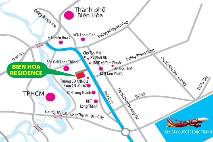 Vị trí dự án khu dân cư Biên Hòa Residence
