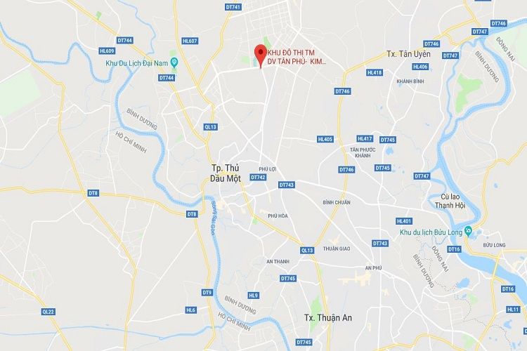 Vị trí dự án khu đô thị TM - DV Tân Phú