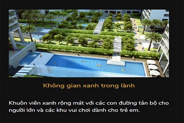 Bể bơi và khuôn viên xanh dự án căn hộ Thịnh Gia Tower