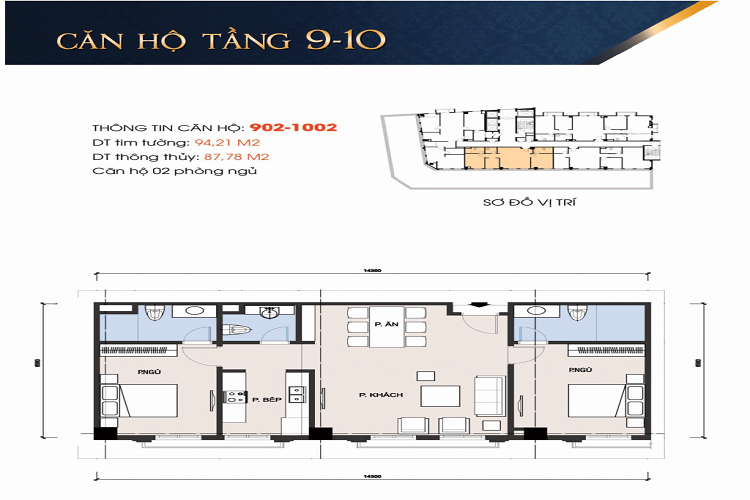 Mặt bằng tầng 9-10 dự án chung cư T-Place 30A Lý Thường Kiệt