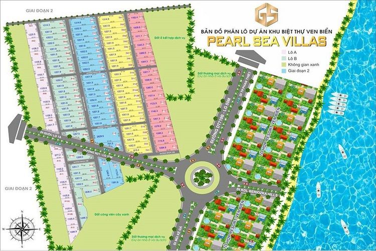 Mặt bằng phân lô dự án Pearl Sea Villas