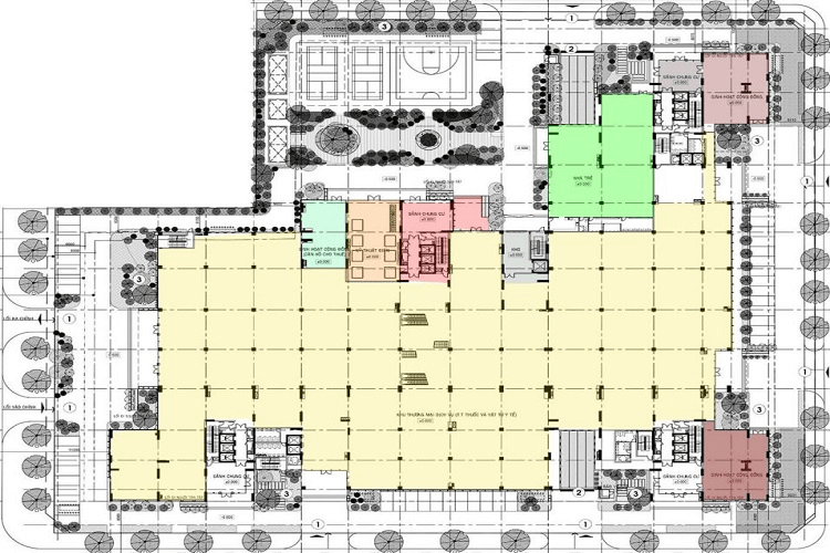 Mặt bằng sàn tầng trệt dự án chung cư Xi Grand Court