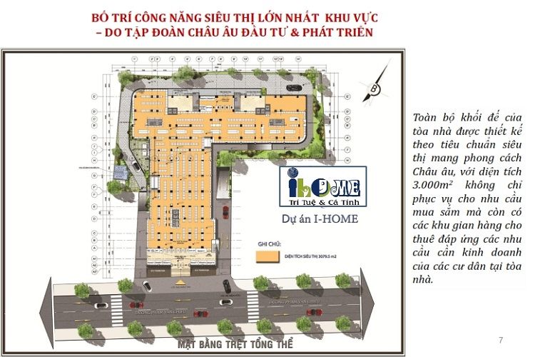 Mặt bằng tầng trệt dự án chung cư IHome Phạm Văn Chiêu