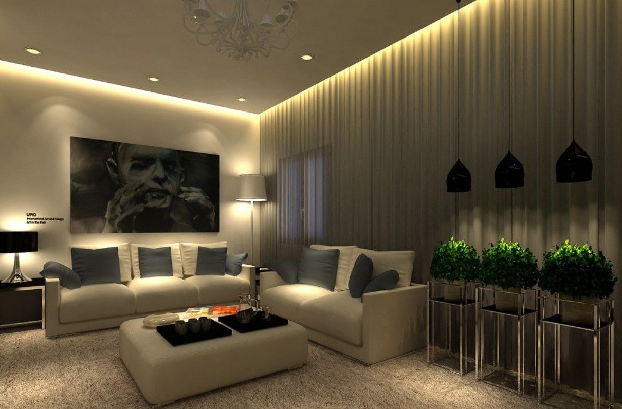 Phòng khách đẹp, sang trọng với cách thiết kế chiếu sáng đèn âm tường