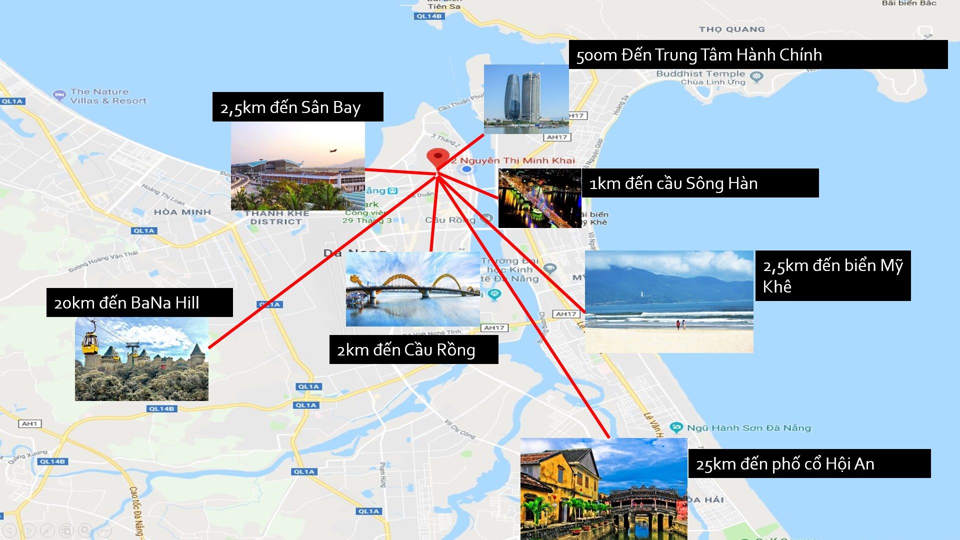 Vị trí dự án căn hộ Center Point Đà Nẵng