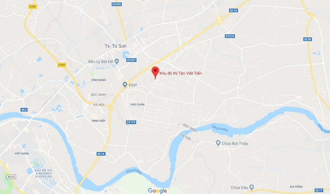 Vị trí dự án khu đô thị Tân Việt Tiến