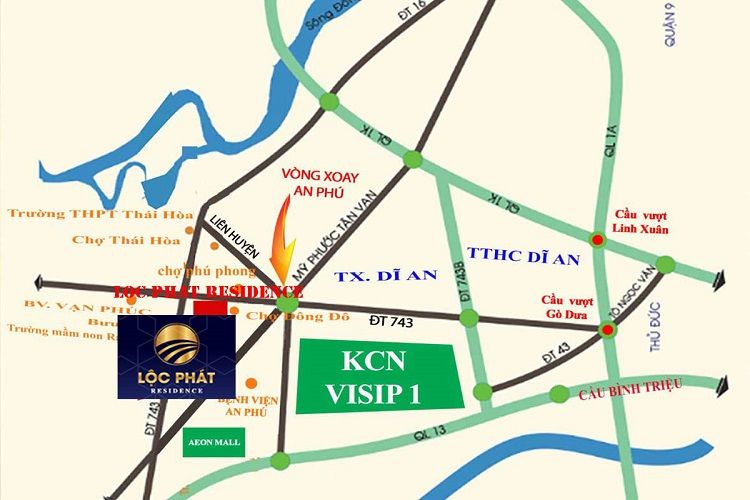 Vị trí dự án Lộc Phát Residence
