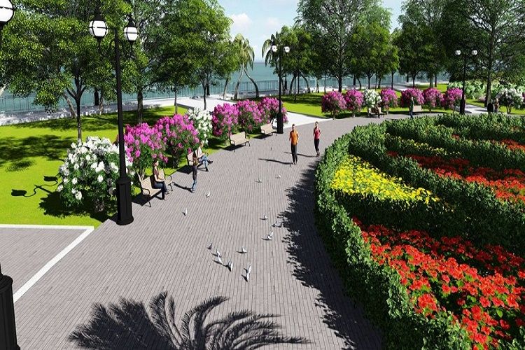 Vườn hoa, đường dạo bộ dự án khu đô thị King Bay