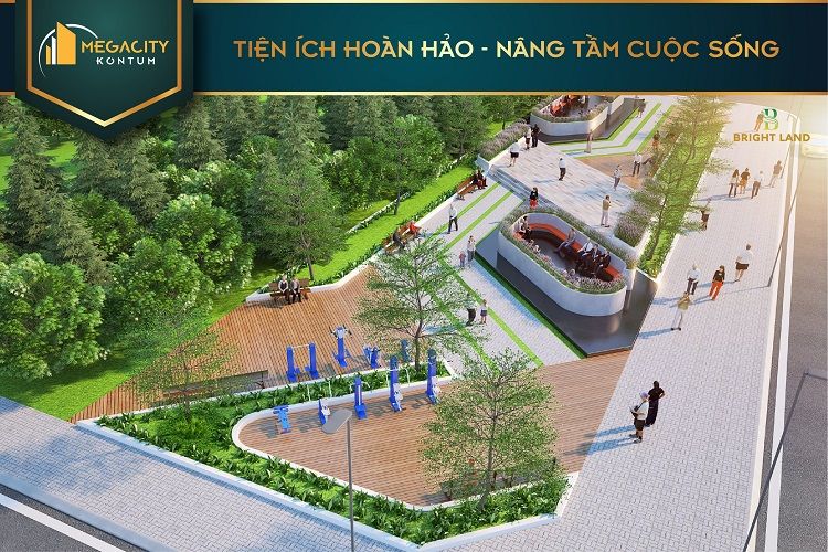Cảnh quan nội khu dự án khu đô thị Megacity Kon Tum