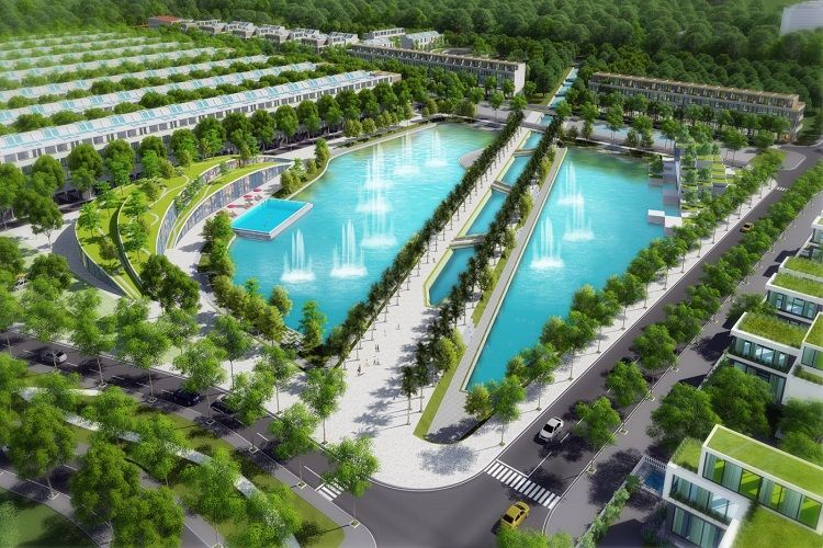 Hồ bơi trung tâm dự án khu đô thị Ngọc Bảo Viên