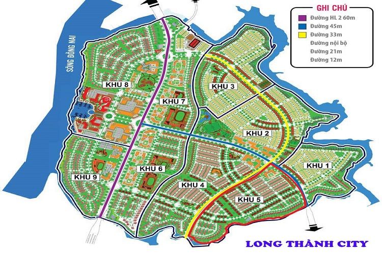 Mặt bằng tổng thể dự án khu đô thị Long Thành New City