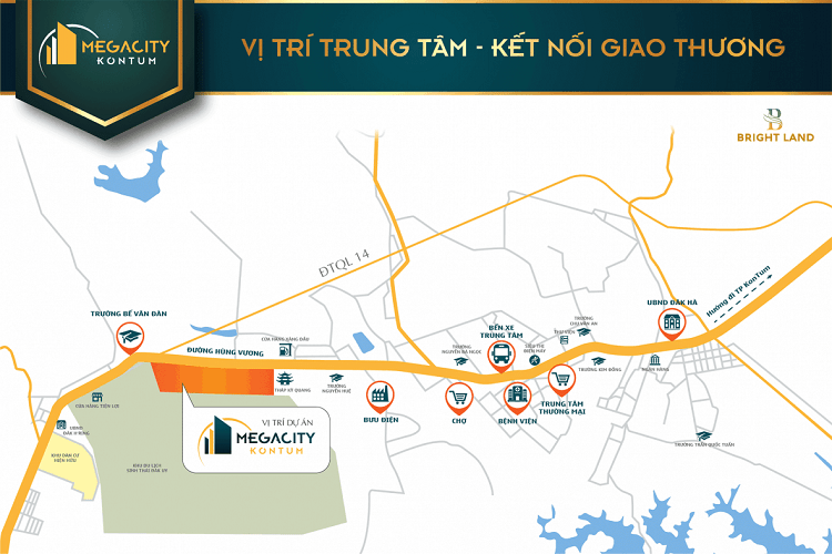 Vị trí dự án khu đô thị Megacity Kon Tum