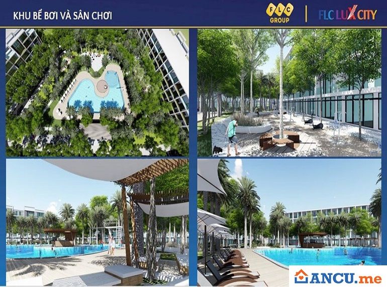 Khu bể bơi và sân chơi tại dự án FLC Lux City Quy Nhơn