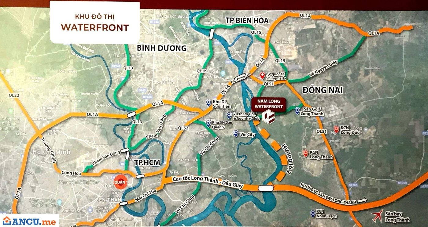 Lợi thế vị trí của dự án khu đô thị Waterfront City Đồng Nai